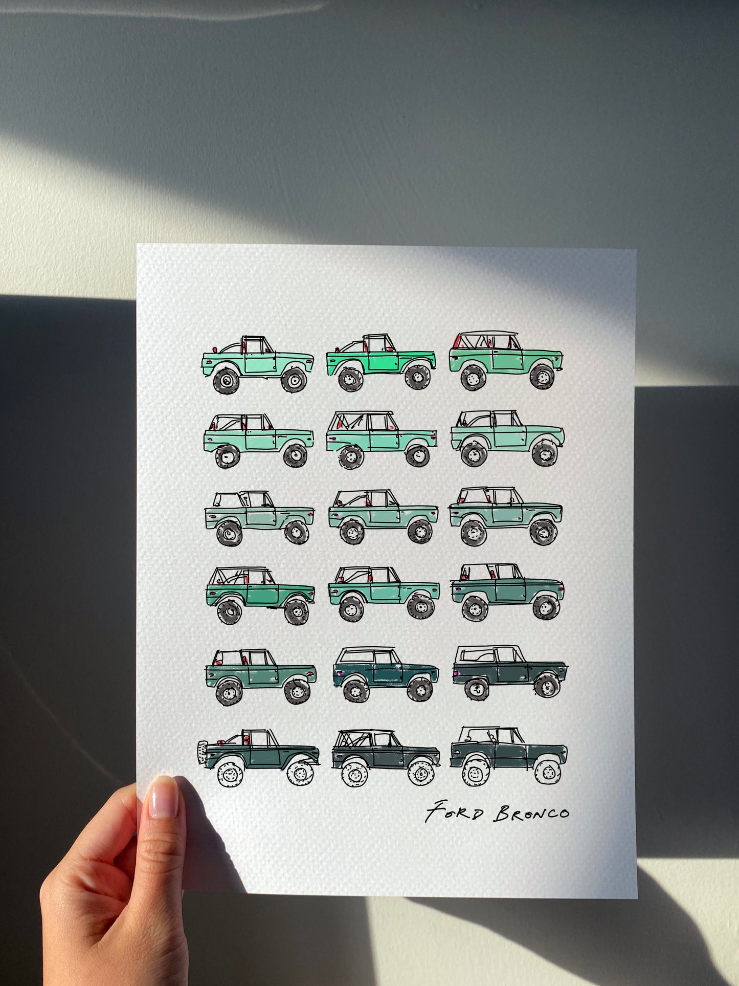 broncos print (green)