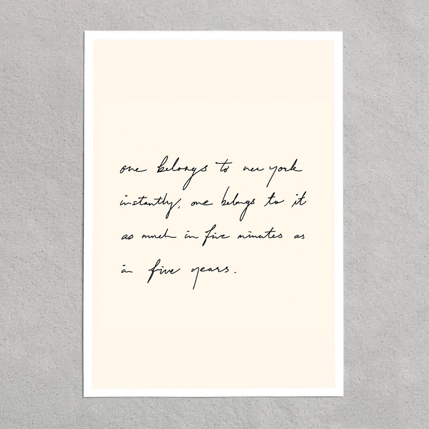 quote: "one belongs to new york instantly, one belongs to it as much in five minutes as in five years."