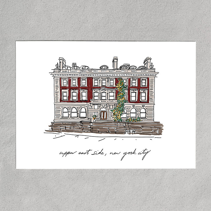 Cooper Hewitt Smithsonian Design Museum NYC Art Print | Upper East Side New York City Architectural Illustration
