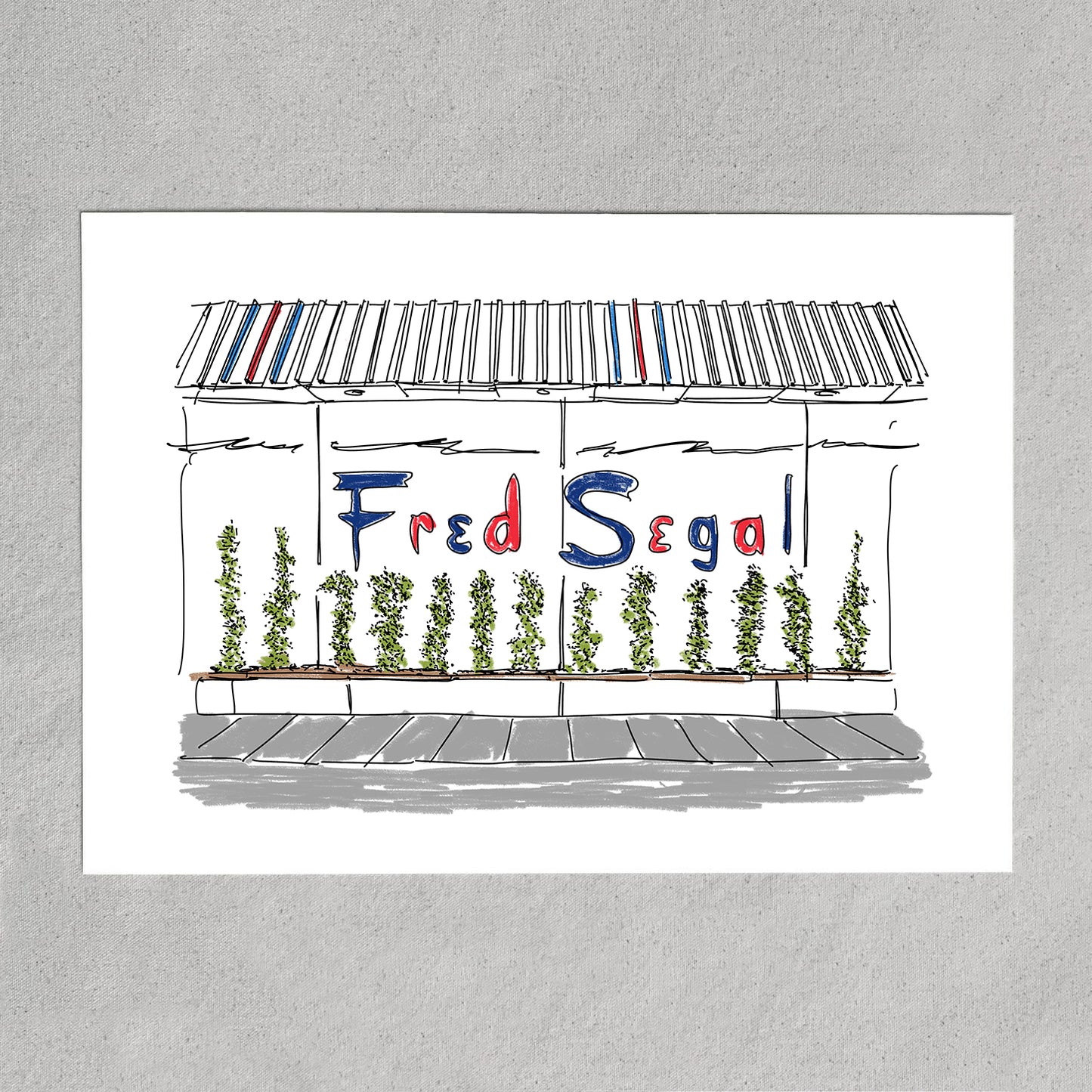 Fred Segal LA Art Print – California Storefront Illustration