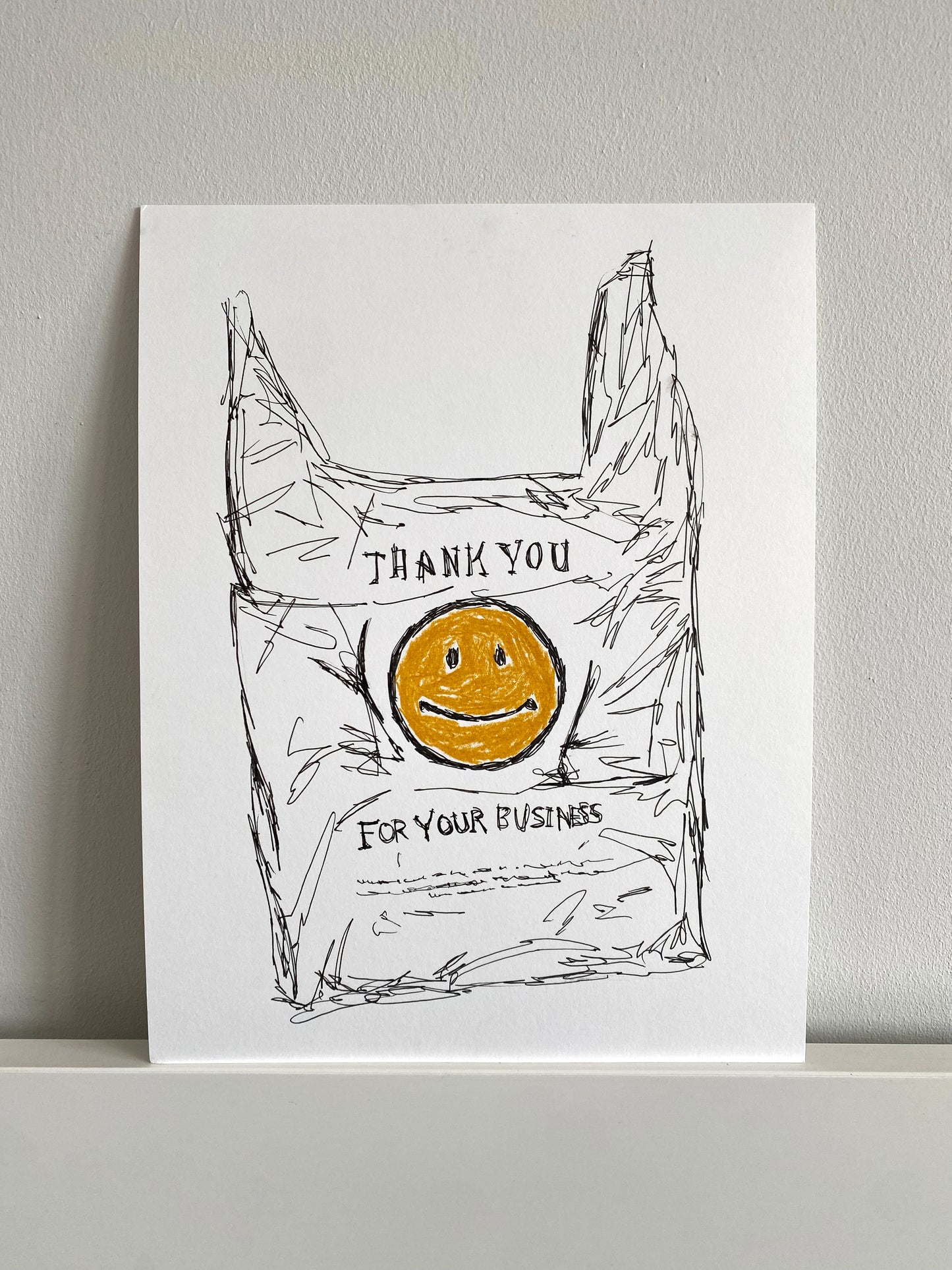 smiley face shopping bag