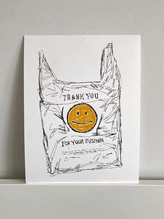 smiley face shopping bag