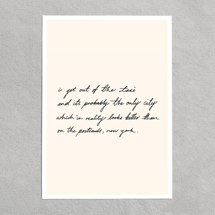 quote: "i get out of the taxi and..."