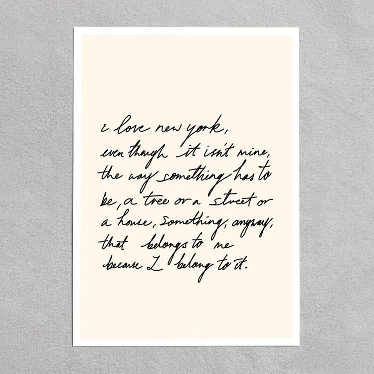 quote: "i love new york, even though it isnt mine..."