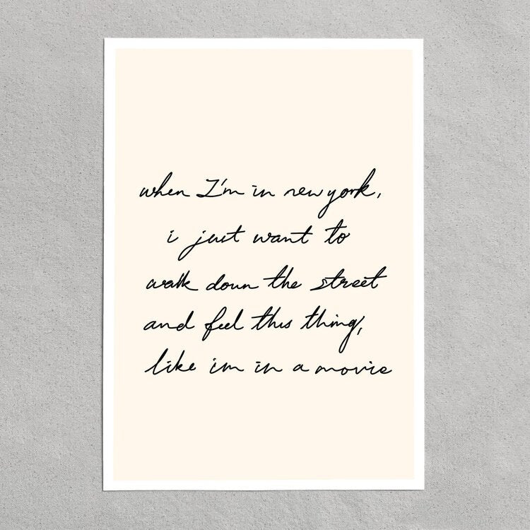 quote: "when i'm in new york..."