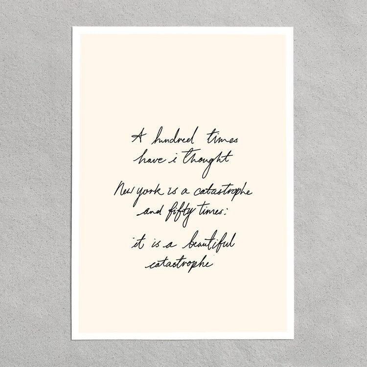 quote: "a hundred times have I thought new york.."