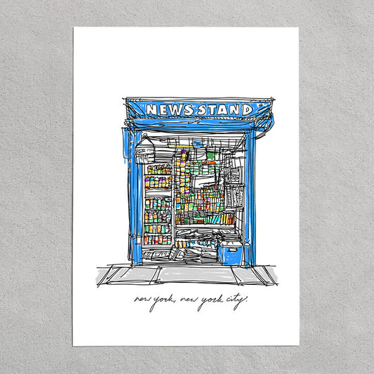 union square blue newsstand