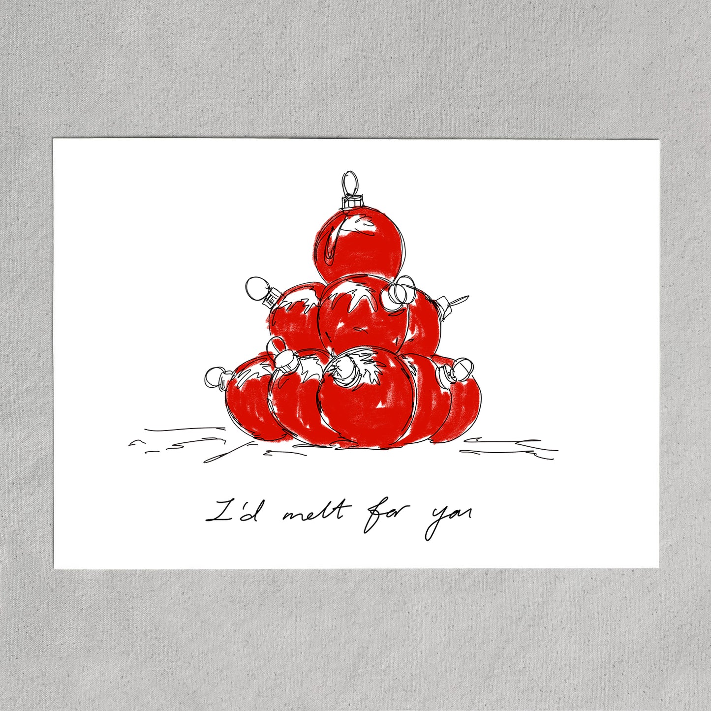 set of 5 christmas postcards