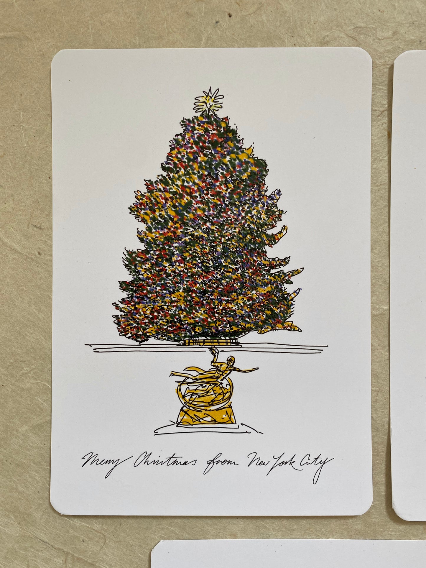 set of 5 christmas postcards