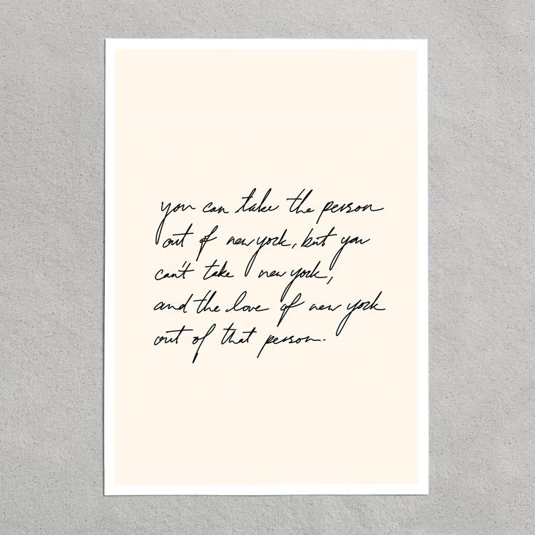 quote: "you can take the person out of new york ..."