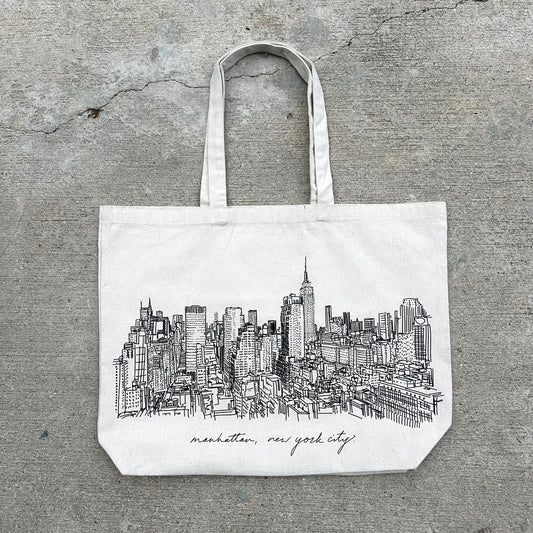 New York City skyline tote bag