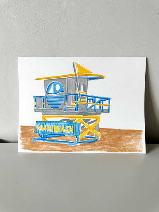 miami beach blue lifeguard post