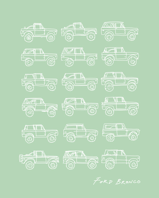 broncos print (green)