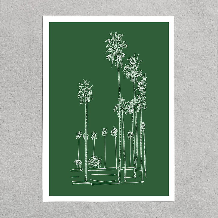 green palm trees