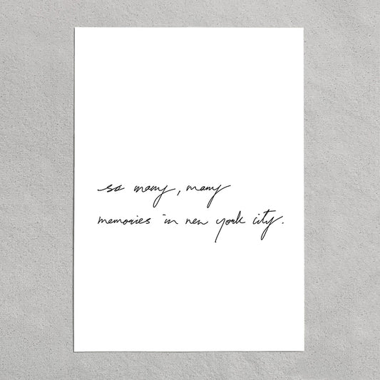 quote: "so many, many memories in new york city"