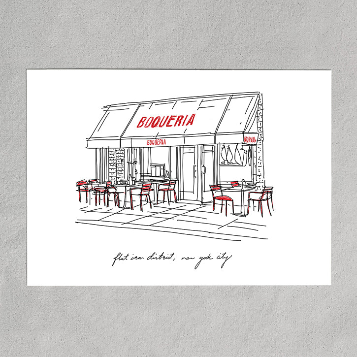 Boqueria Flatiron NYC Wall Art | Manhattan Restaurant Print