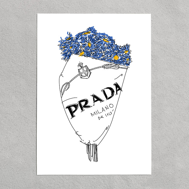 prada flowers - blue