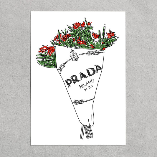 prada flowers - red