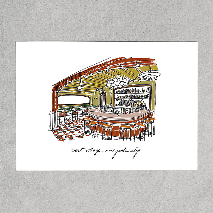 Wild Cherry NYC Art Print | West Village Restaurant Illustration | New York City Wall Art